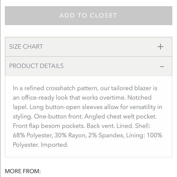 𝅺nwot Ann Taylor crosshatch one button blazer gray plaid sz 6 - Picture 3 of 6